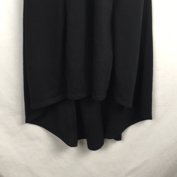 Hi-Lo Black Tank Dress with Faux Leather/Zipper - Picture 3 of 7